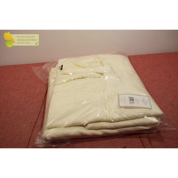 Exclusive Home 84x54" Loha Linen Braided Tab Top Curtain Panels Ivory* - Picture 3 of 6